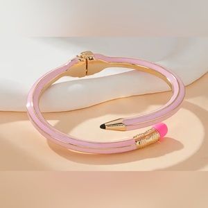 Pencil Bracelet Pink school bangle clasp art school Teachers Gift Christmas